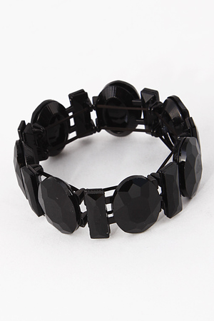 Oval Rectangle Jewel Stretch Bracelet 5DAB3